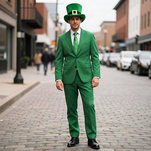Man in Green St. Patrick's Outfit