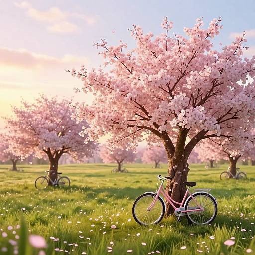 Cherry Blossom Bicycle Meadow