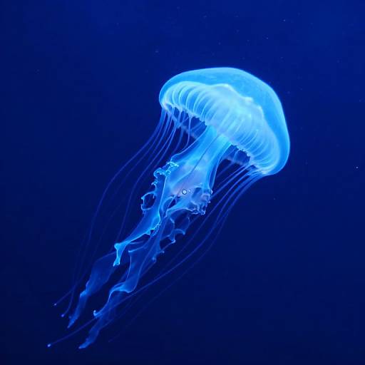 Glowing Brain-Like Jellyfish Underwater