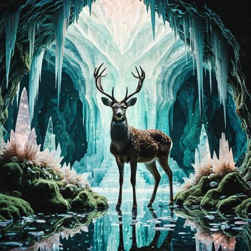 Mystical Deer in Crystal Cave Mystical Deer in Crystal Cave
