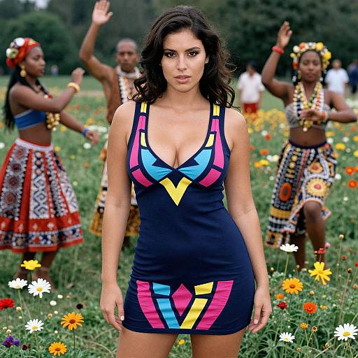 Pear-Shaped Woman in Vibrant Dress