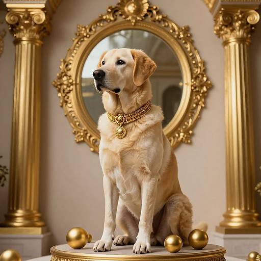Regal Dog with Golden Majesty