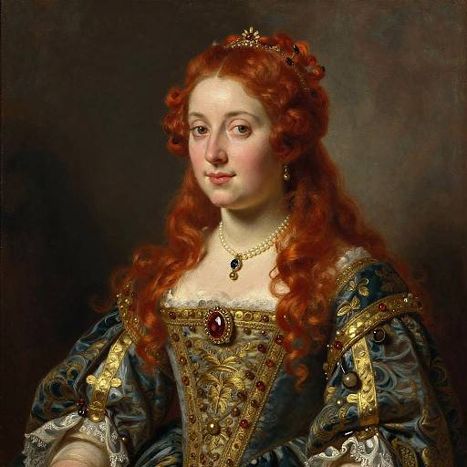 Red-Haired Noblewoman Renaissance Portrait