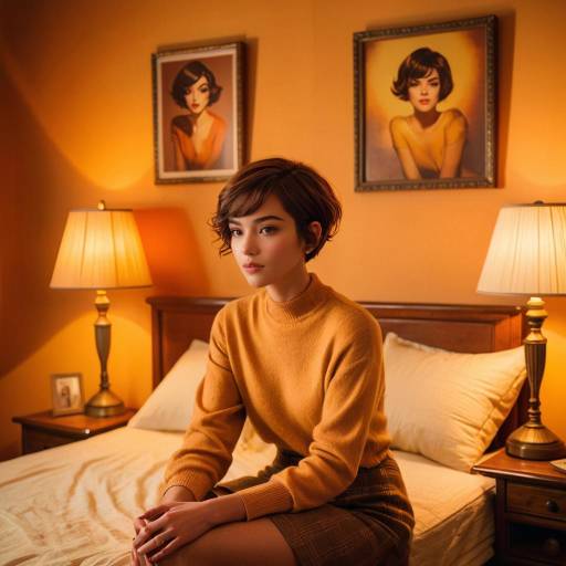 Cozy Bedroom Scene with Young Woman
