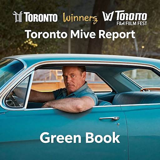 Photograph of middle-aged white man with short brown hair, wearing a blue shirt, leaning on the window of a teal vintage car, with text overlay