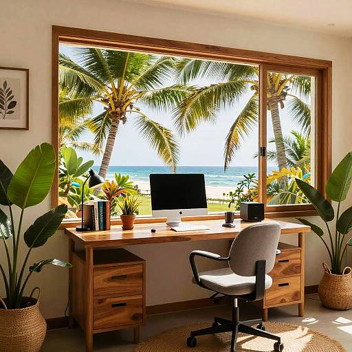 Tropical Modern Home Office View