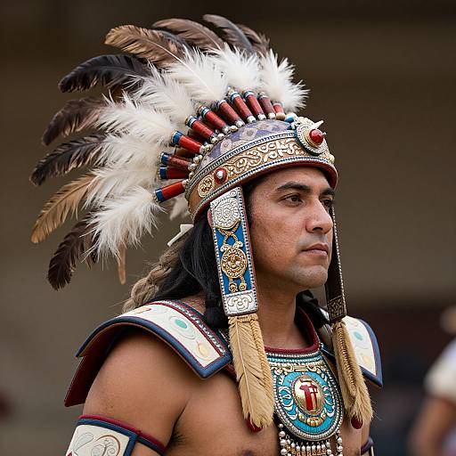 Close-Up Aztec Warrior Costume