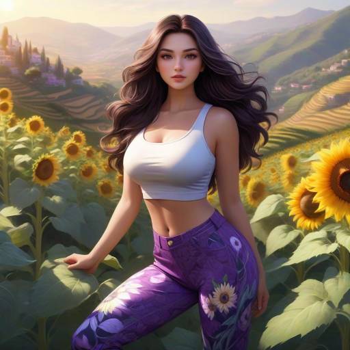 Confident Character in Sunflower Maze Confident Character in Sunflower Maze