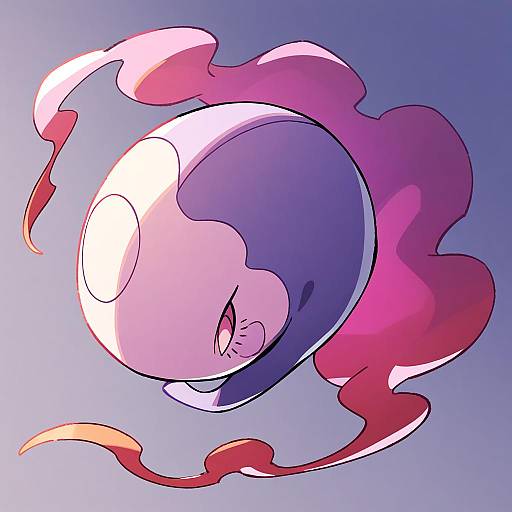 Illustration of Musharna, pokemon in the style of Momoji (lobolobo2010)