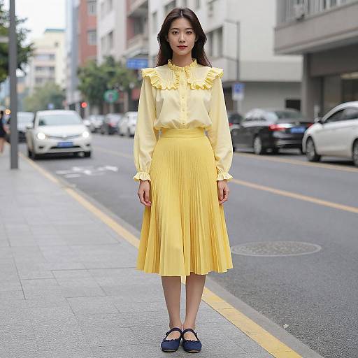 Chic Young Woman on Urban Street