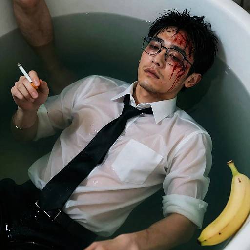 Surreal Portrait of a Man in Liquid