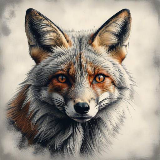 Majestic Red Fox Portrait in Monochrome
