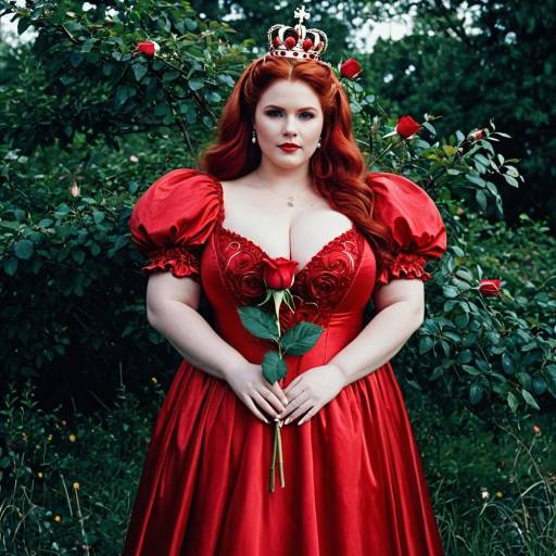 Regal Plus Size Queen in Red Dress