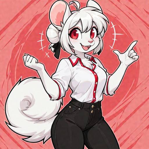 Vibrant Anthropomorphic Chinchilla Character