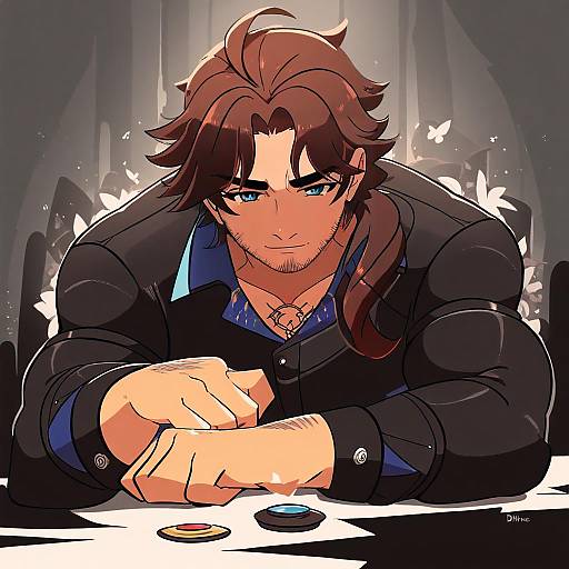 Illustration of Belmond banderas, nijisanji in the style of Diives