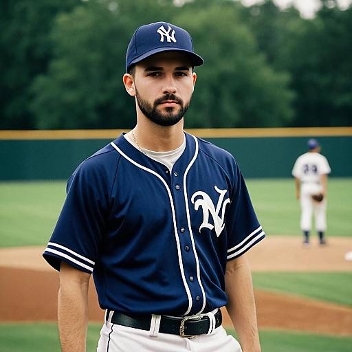 Realistic Male in Baseball Jersey Outfit