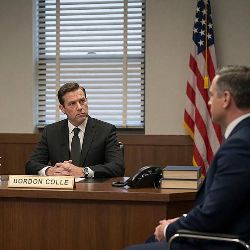 Serious Courtroom Scene with Two Men