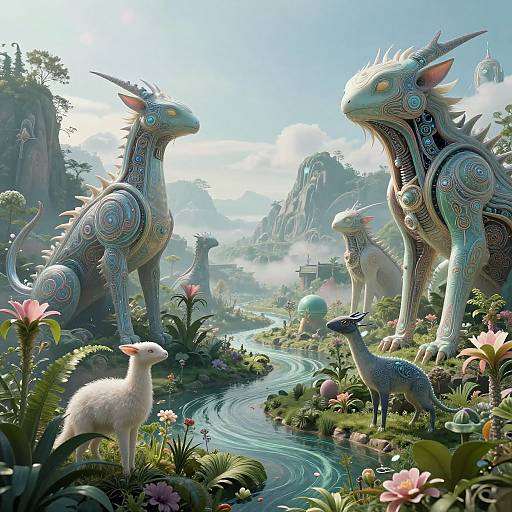 Surreal Dreamscape of Nature and AI