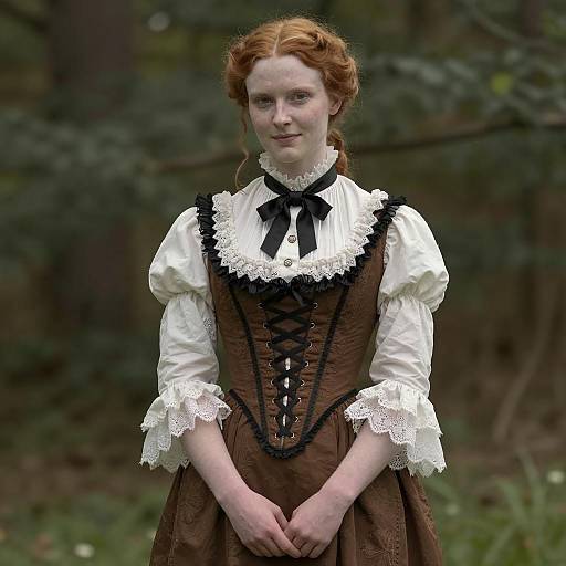 Victorian Era Woman in Forest Portrait