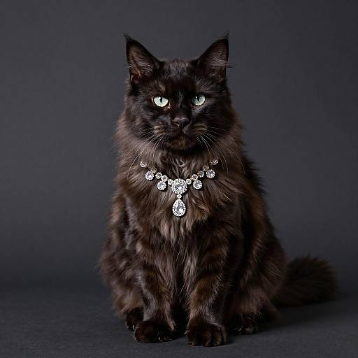 Elegant Portrait of Norwegian Forest Cat