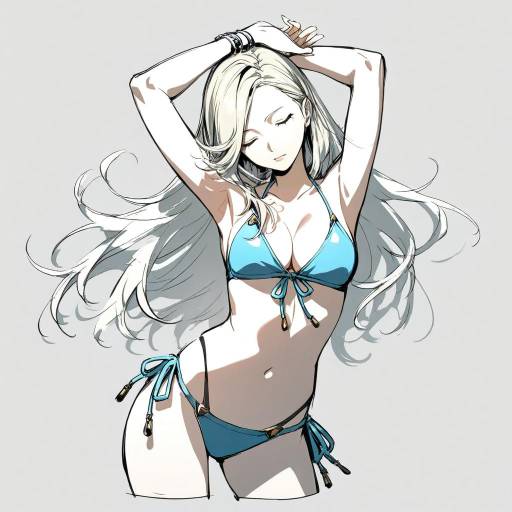 Stylish Swimsuit Pose of Persona 5 Girl