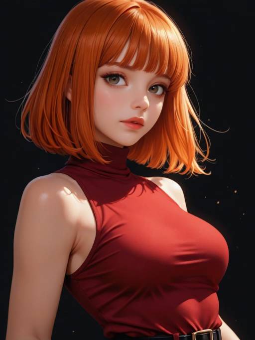Bold Portrait of a Girl with Orange Hair