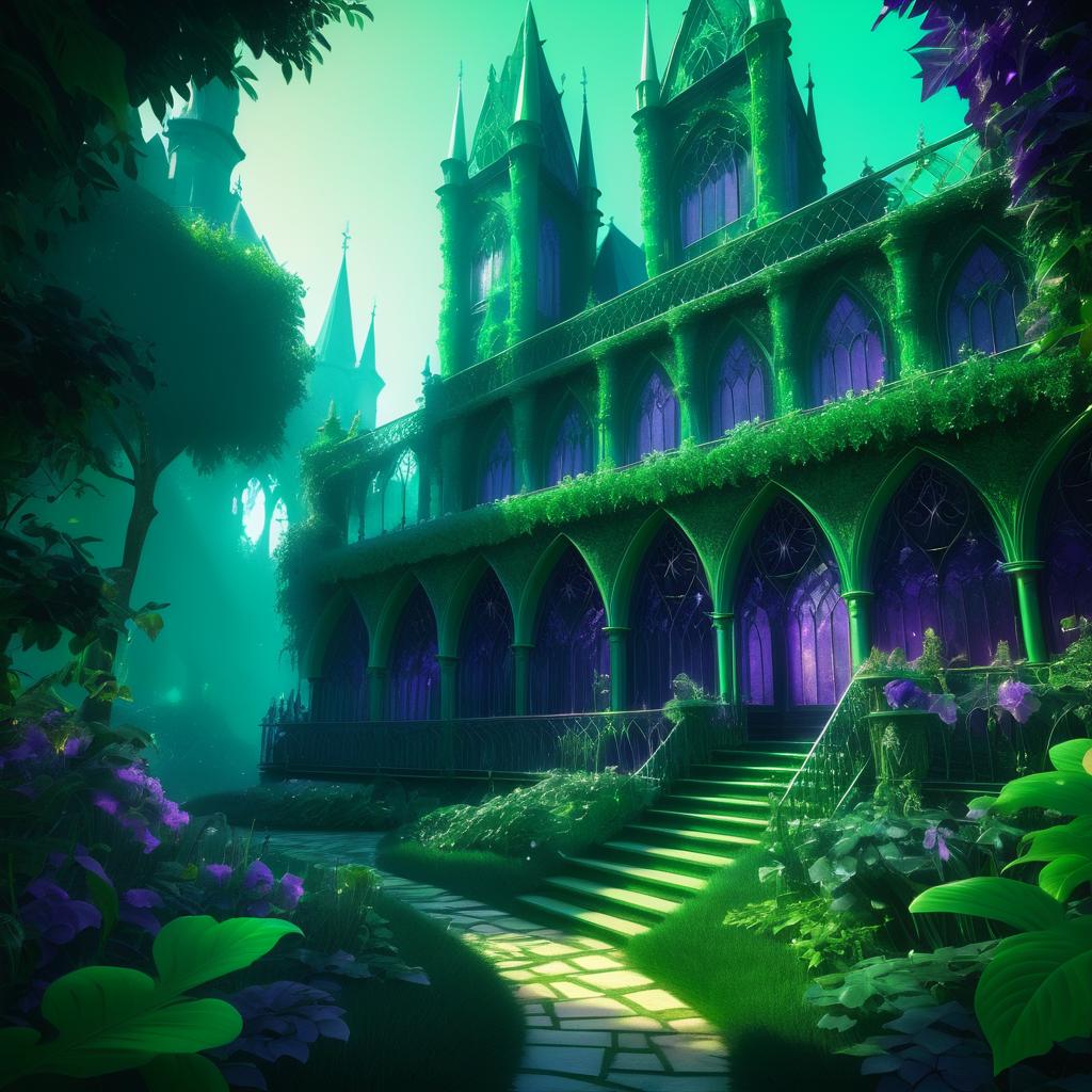 Gothic Fantasy Enchanted Garden Illustration