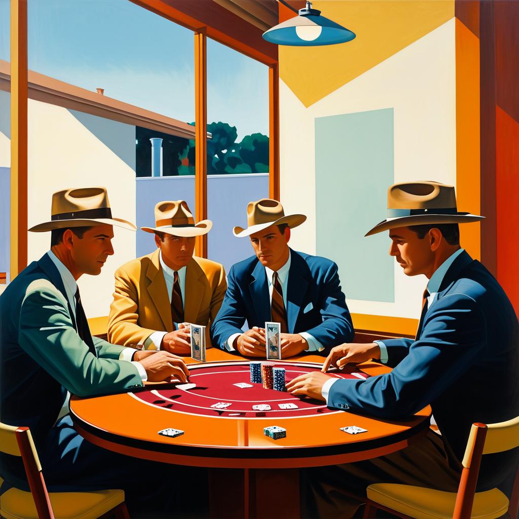 1960s Cowboy Poker in Abstract Precisionism