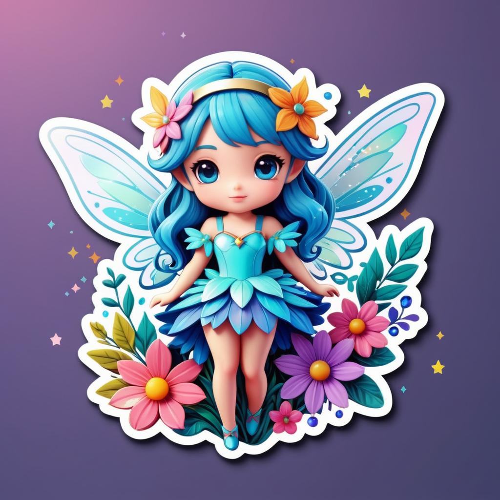 Charming Kawaii Fairy Sticker Design