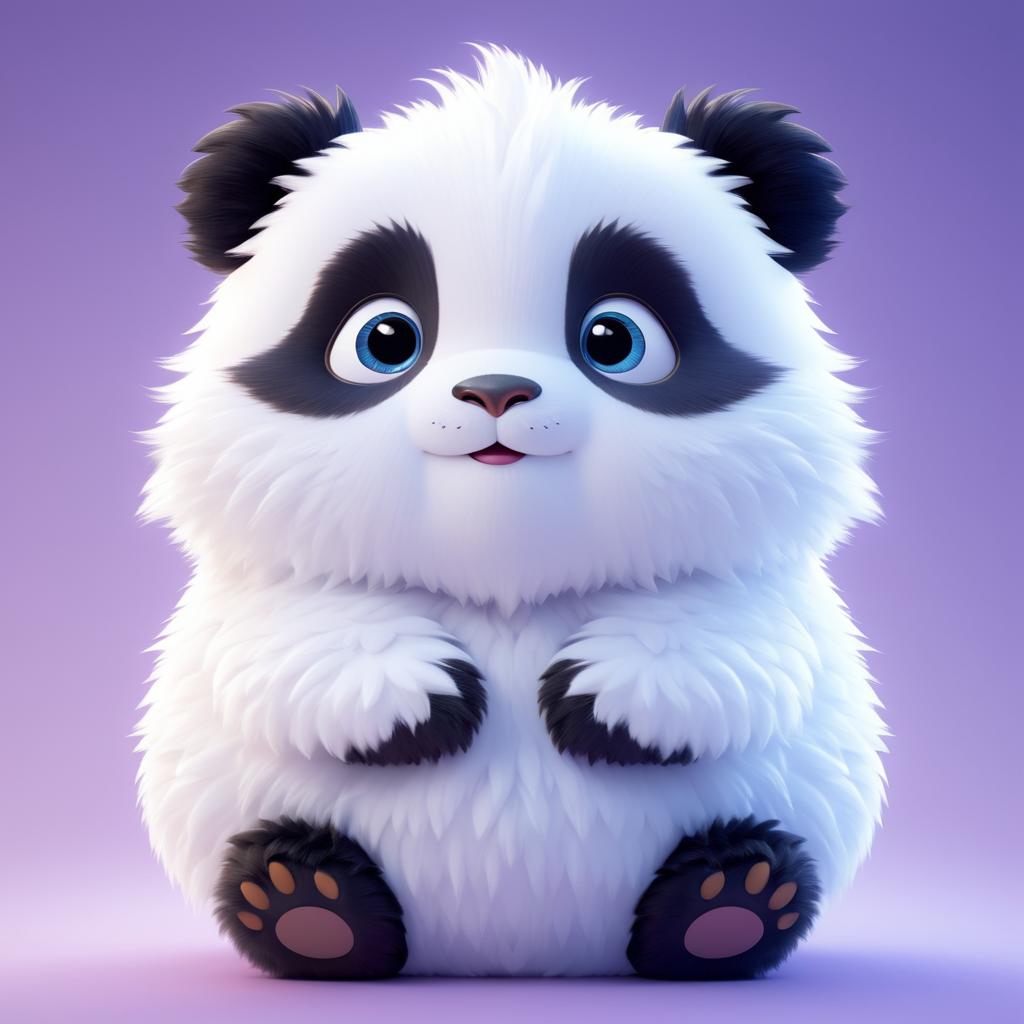 Charming 3D Panda-Inspired Creature Art