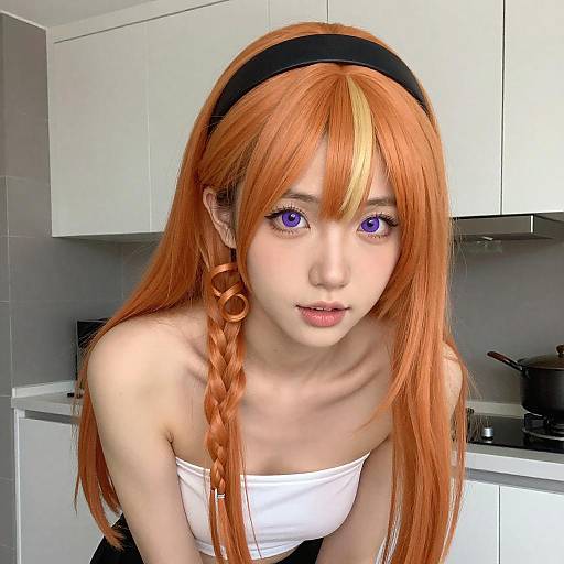 Young Woman with Vibrant Orange Hair