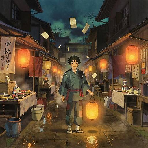 Spirited Away-Inspired Night Market Scene