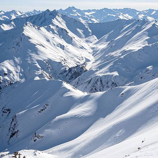 Endless Snow-Covered Mountain Peaks