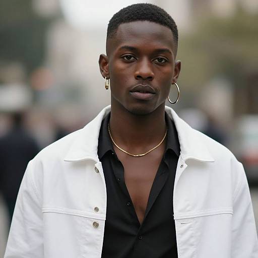Stylish Dark-Skinned Male with Jewelry