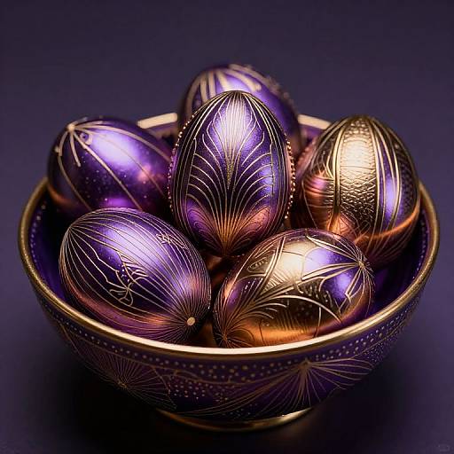 Retrofuturistic Art Deco Easter Eggs