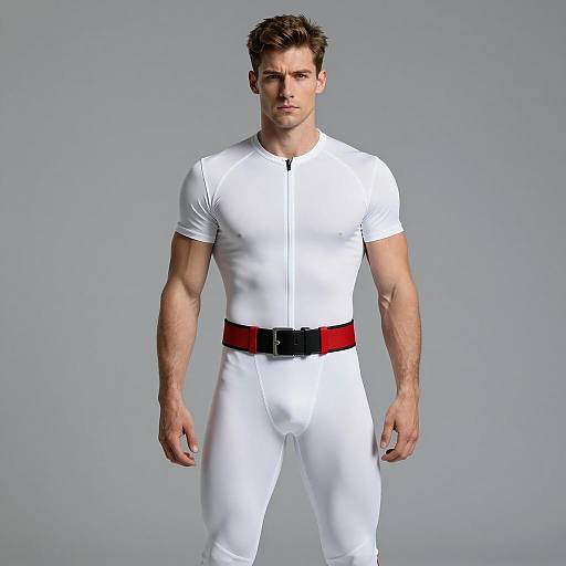 Sporty Male Model in Spandex Costume