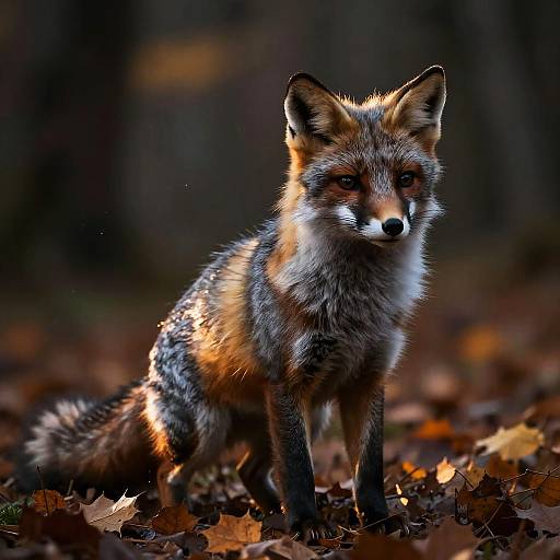 Regal Sable Fox in Autumn Dusk