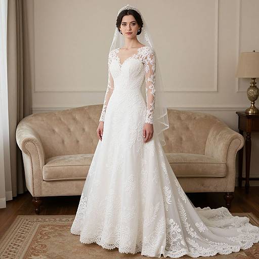Elegant Bride in Wedding Dress