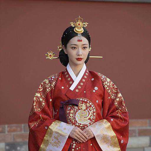 Elegant Korean Empress in Traditional Attire