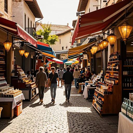 Sunlit Market Alleyway Scene