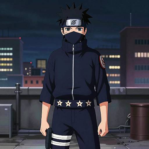 Vigilant Teenage Ninja on Rooftop