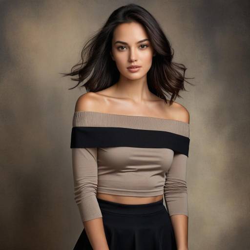 Stylish woman wearing off-shoulder top