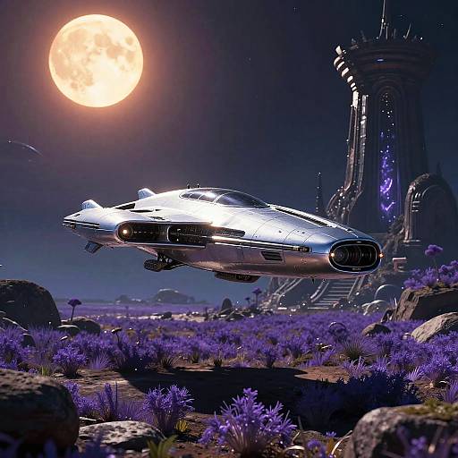 Lyrian Starship Lands on Alien Planet
