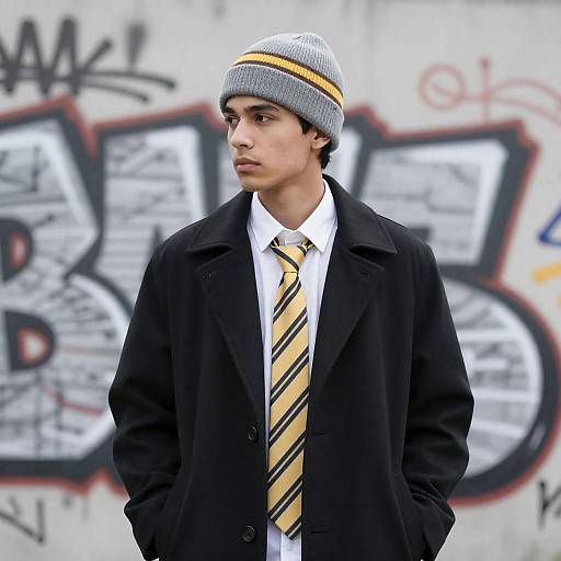 Urban Young Man with Unique Fashion Choice