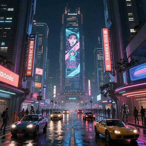 Cyberpunk Metropolis at Night