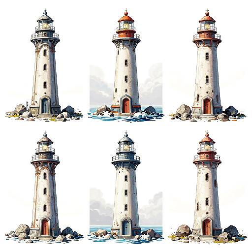 Futuristic Lighthouse Storyboard Sketches