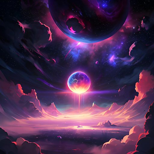 Majestic Water Planet Orbiting a Star