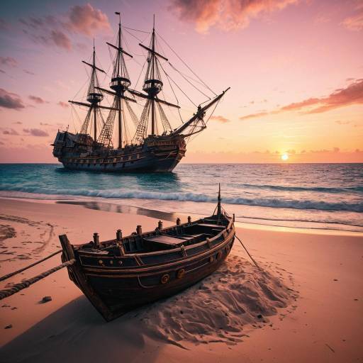 Serene Sextant on Coral Reef at Sunset