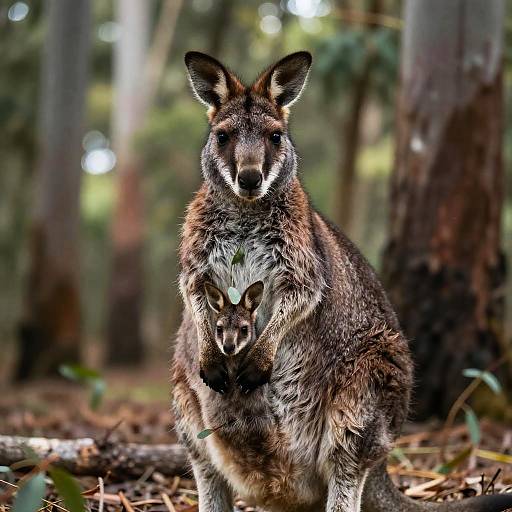 Tender Wallaby Mother with Joey