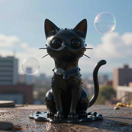 Ultra-Realistic Feral Cat Slime Portrait